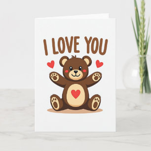 Ik Hou Van Jou Teddybeer Hartkaart Kaart