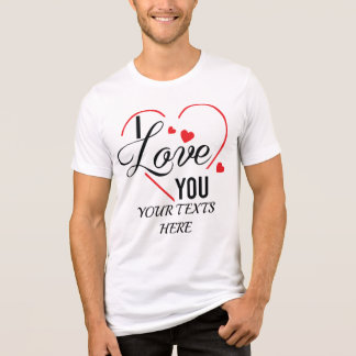 Ik hou van jou tekst met grafisch element in de vo Tri-Blend shirt
