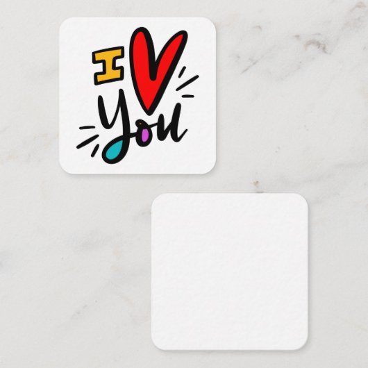 Ik hou van jou Tiny Note Cards Notitiekaartje (Voorkant / Achterkant)