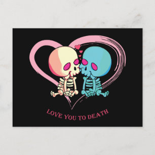 Ik hou van jou tot de dood voor Valentijnsdag. Briefkaart
