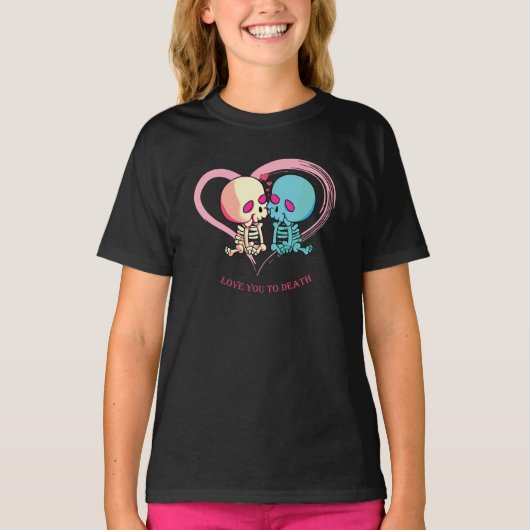 Ik hou van jou tot de dood voor Valentijnsdag. T-shirt (Voorkant)