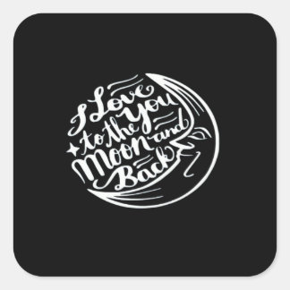 Ik hou van jou tot de maan en terug Artistiek ontw Vierkante Sticker