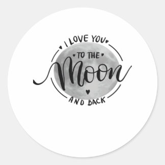 Ik hou van jou tot de maan en terug Elegant Hartel Ronde Sticker