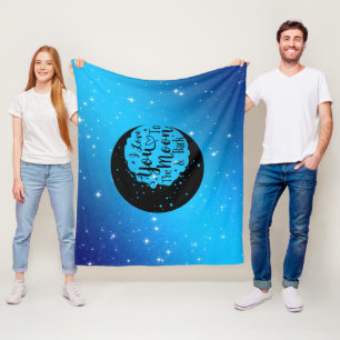 Ik hou van jou tot de maan en terug fleece deken
