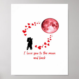 Ik hou van jou tot de maan en terug Klassieke lief Poster