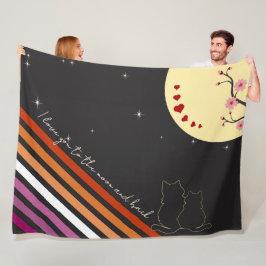 Ik hou van jou tot de maan en terug Lesbische Vlag Fleece Deken