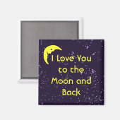 Ik hou van jou tot de maan en terug magneet (Voorkant / Achterkant)