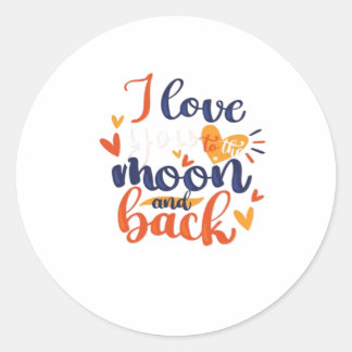 Ik hou van jou tot de maan en terug Modern romanti Ronde Sticker