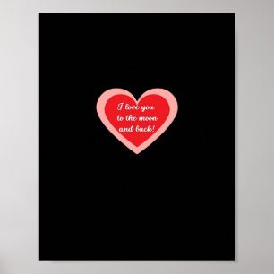 Ik hou van jou tot de maan en terug oprecht ontwer poster