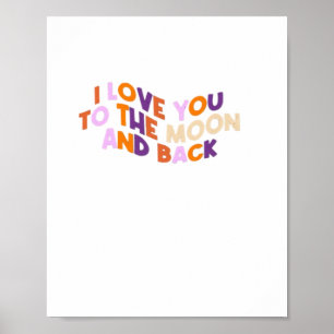 Ik hou van jou tot de maan en terug Oprechte liefd Poster