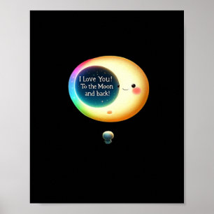 Ik hou van jou tot de maan en terug Romantisch aan Poster