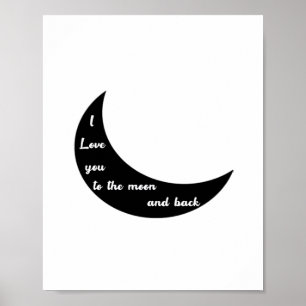 Ik hou van jou tot de maan en terug Romantisch Min Poster