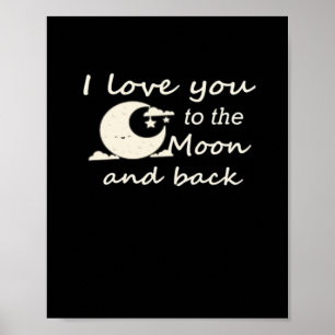 Ik hou van jou tot de maan en terug Romantische Kl Poster