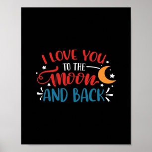 Ik hou van jou tot de maan en terug Romantische le Poster