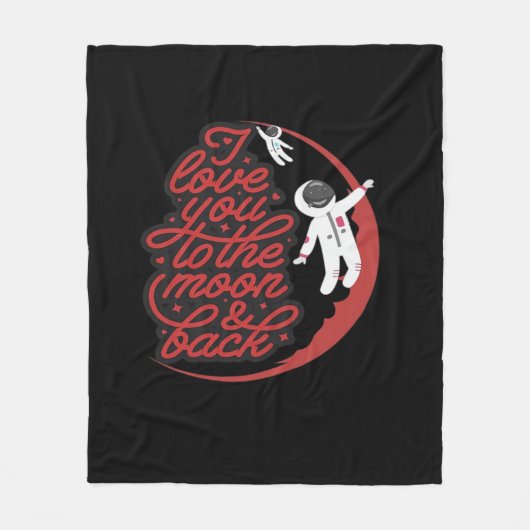 Ik hou van jou tot de maan en terug Schoon ontwerp Fleece Deken (Voorkant)