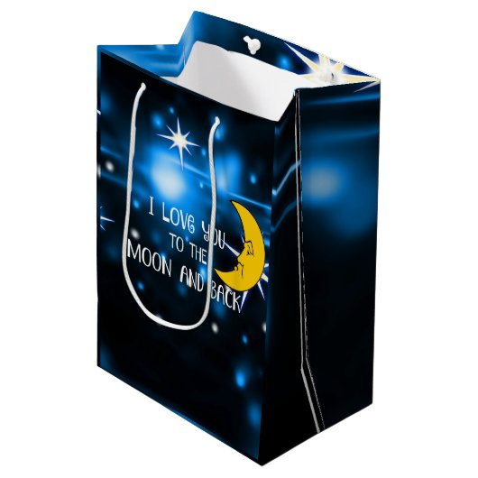 Ik hou van jou tot de maan en terug--sterrenhemel medium cadeauzakje (Voorkant Gekanteld)