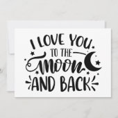 Ik hou van jou tot de maan en terug uitnodiging (Voorkant)