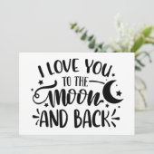 Ik hou van jou tot de maan en terug uitnodiging (Staand voorkant)