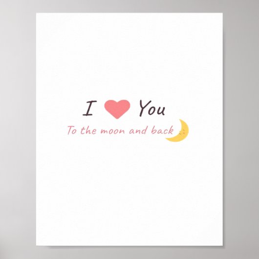 Ik hou van jou tot de maan en terug verklaring lie poster (Voorkant)