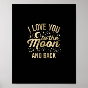 Ik hou van jou tot de maan en terug Vintage Stars  Poster