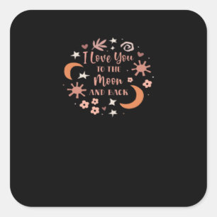 Ik hou van jou tot de maan en terug Zachte romanti Vierkante Sticker