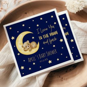 Ik Hou Van Jou Tot De Maan Knuffelbeer Baby Shower Servet
