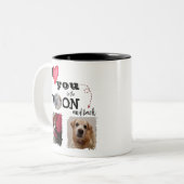 Ik hou van jou tot de maan koffiemok tweekleurige koffiemok (Voorkant links)