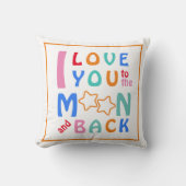 Ik hou van jou tot op de Maan & Terug Oranje Rand Kussen (Voorkant)