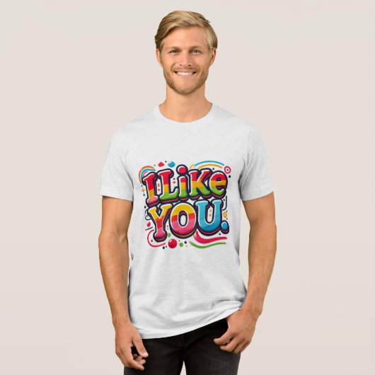 Ik hou van jou Tri-Blend shirt (Voorkant volledig)
