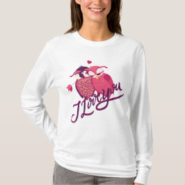 Ik hou van jou uil koppel t-shirt