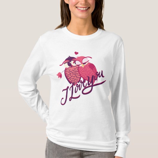 Ik hou van jou uil koppel t-shirt (Voorkant)