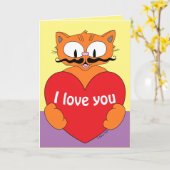 Ik Hou Van Jou Valentijn Schattige Romantische Car Kaart (Gele Bloem)