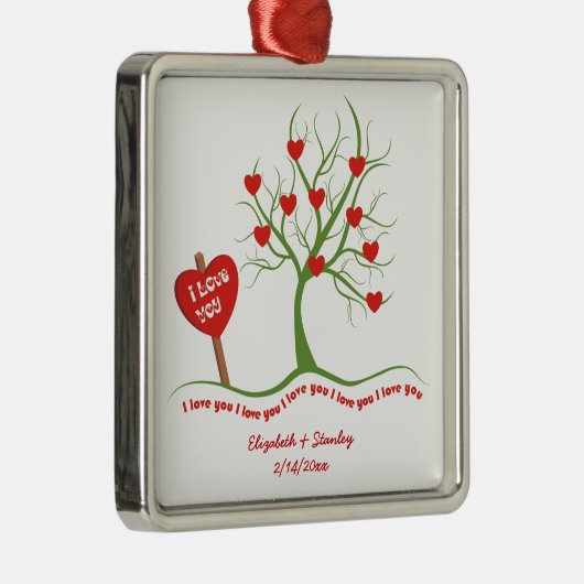 Ik hou van jou Valentijnsdag aangepaste ornament (Rechts)