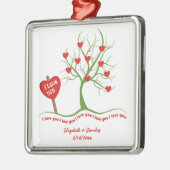 Ik hou van jou Valentijnsdag aangepaste ornament (Links)