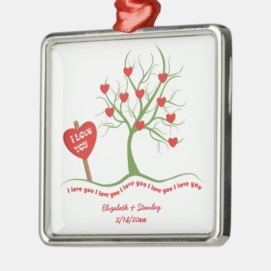 Ik hou van jou Valentijnsdag aangepaste ornament (Links)