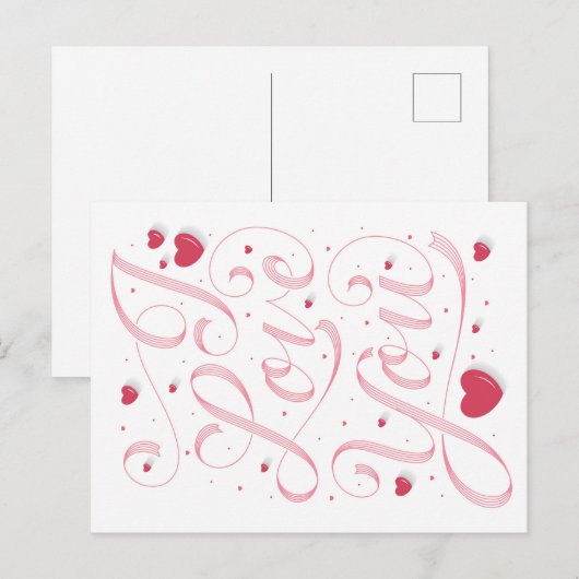 IK HOU VAN JOU / VALENTIJNSDAG BRIEFKAART (Voorkant / Achterkant)