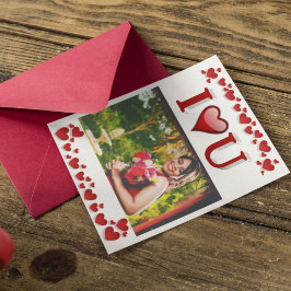 Ik hou van jou valentijnsdag foto rood kaart