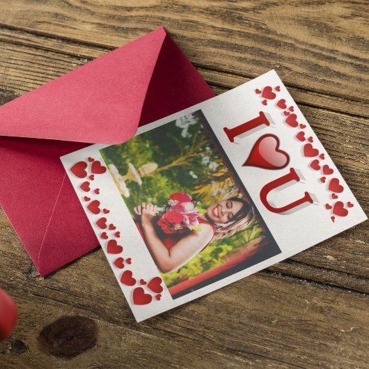 Ik hou van jou valentijnsdag foto rood kaart