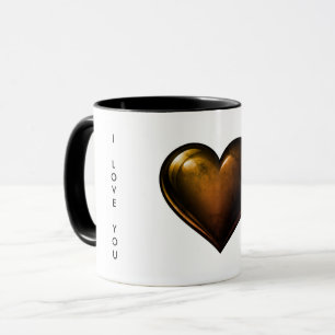 Ik Hou Van Jou Valentijnsdag Gouden Hart Koffiemok Mok