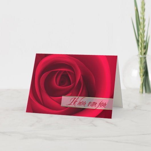 Ik hou van Jou. Valentijnsdag Kaart in het Nederla (Voorkant)