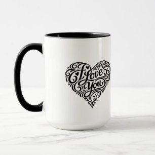 Ik hou van jou Valentijnsdag koffiemok Hart ontwer Mok
