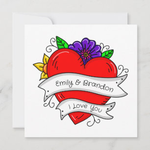 Ik hou van jou Valentijnsdag of jubileum Feestdagenkaart