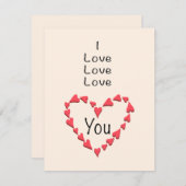 Ik hou van jou valentinekaart feestdagenkaart (Voorkant / Achterkant)