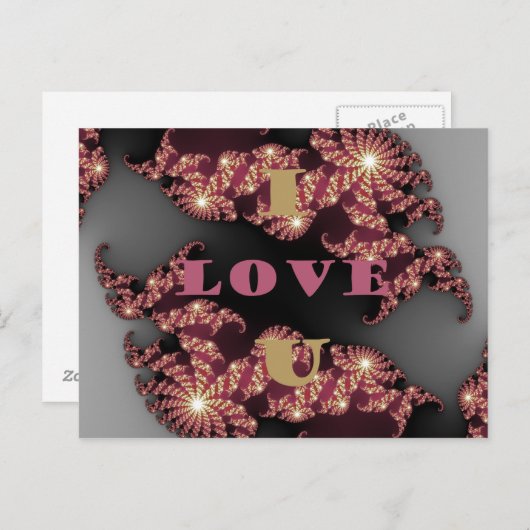 Ik hou van jou van hier tot aan de sterrenstelsels briefkaart (Voorkant / Achterkant)