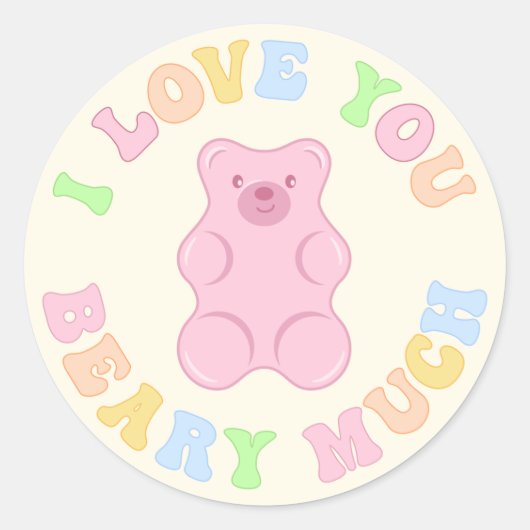 Ik hou van jou... veel klassieke Sticker. Ronde Sticker (Voorkant)