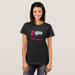 Ik hou van jou voeg naam foto cute moderne t-shirt