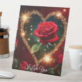 Ik hou van jou-voetstuk teken reclamebord met voetstuk (Insitu)