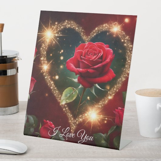 Ik hou van jou-voetstuk teken reclamebord met voetstuk (Insitu)