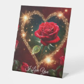 Ik hou van jou-voetstuk teken reclamebord met voetstuk (Voorkant)