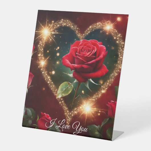 Ik hou van jou-voetstuk teken reclamebord met voetstuk (Voorkant)